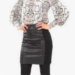 Cabi #3754 Black Miranda Pencil Skirt Sz 10 Vegan Leather